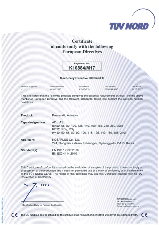 CE — Machinery Directive 2006/42/EC